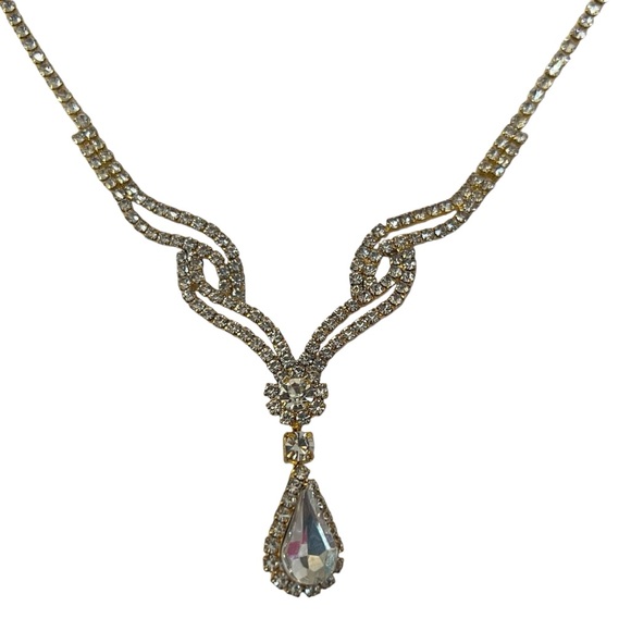 Christina Collection NWOT - Womens Gold Toned and Crystal Necklace - Picture 3 of 6